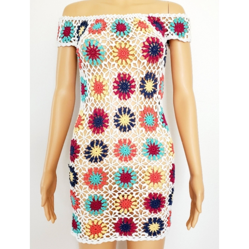 Forever 21 Crochet grandma squares dress tunic